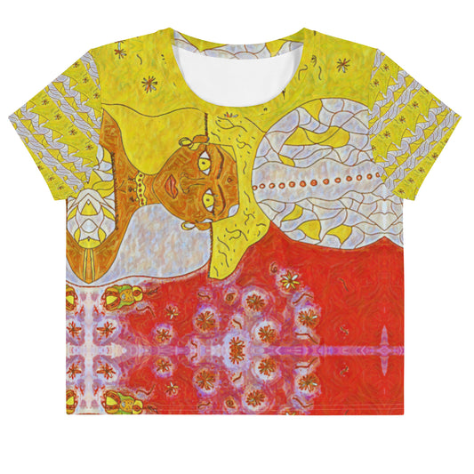 Ancient Angel Print Crop Tee