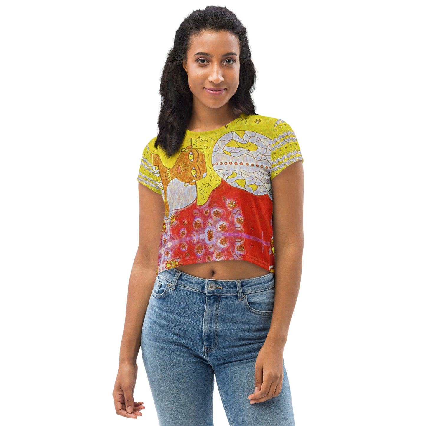 Ancient Angel Print Crop Tee