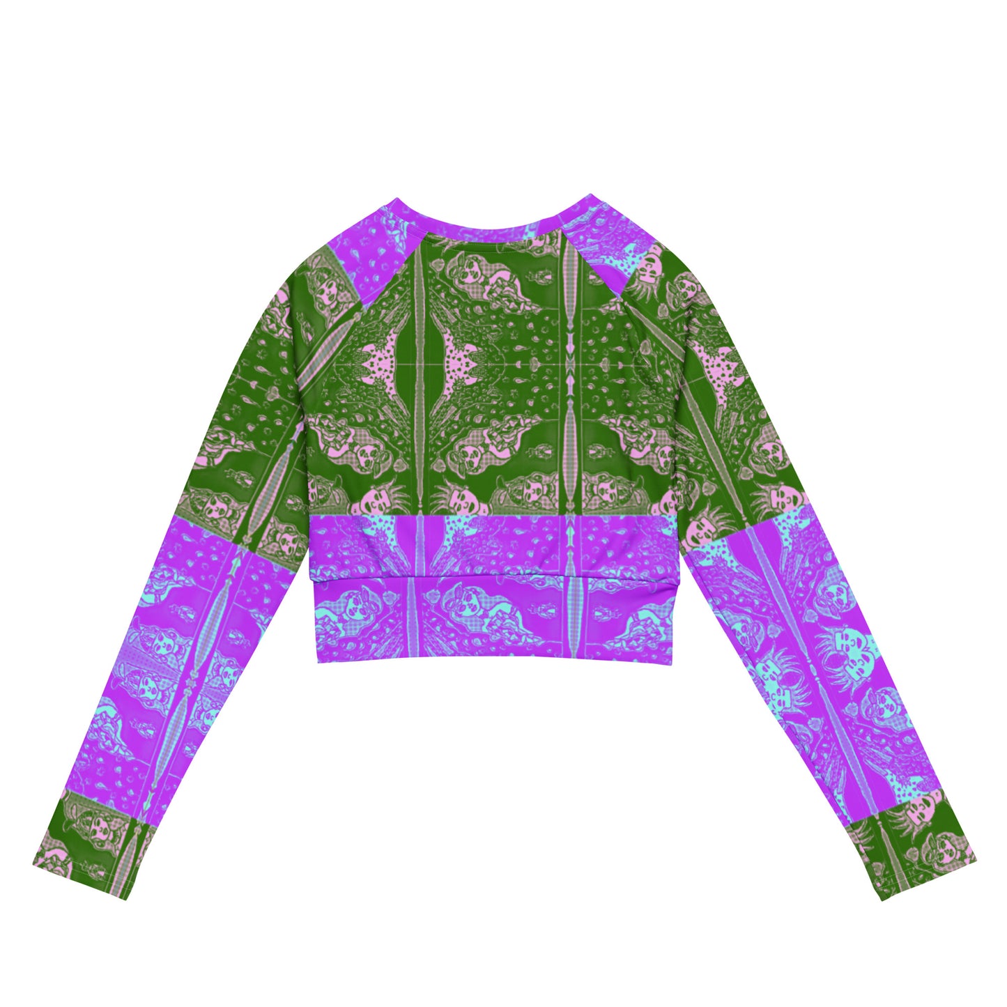 Proper P Green/Pink long-sleeve crop top