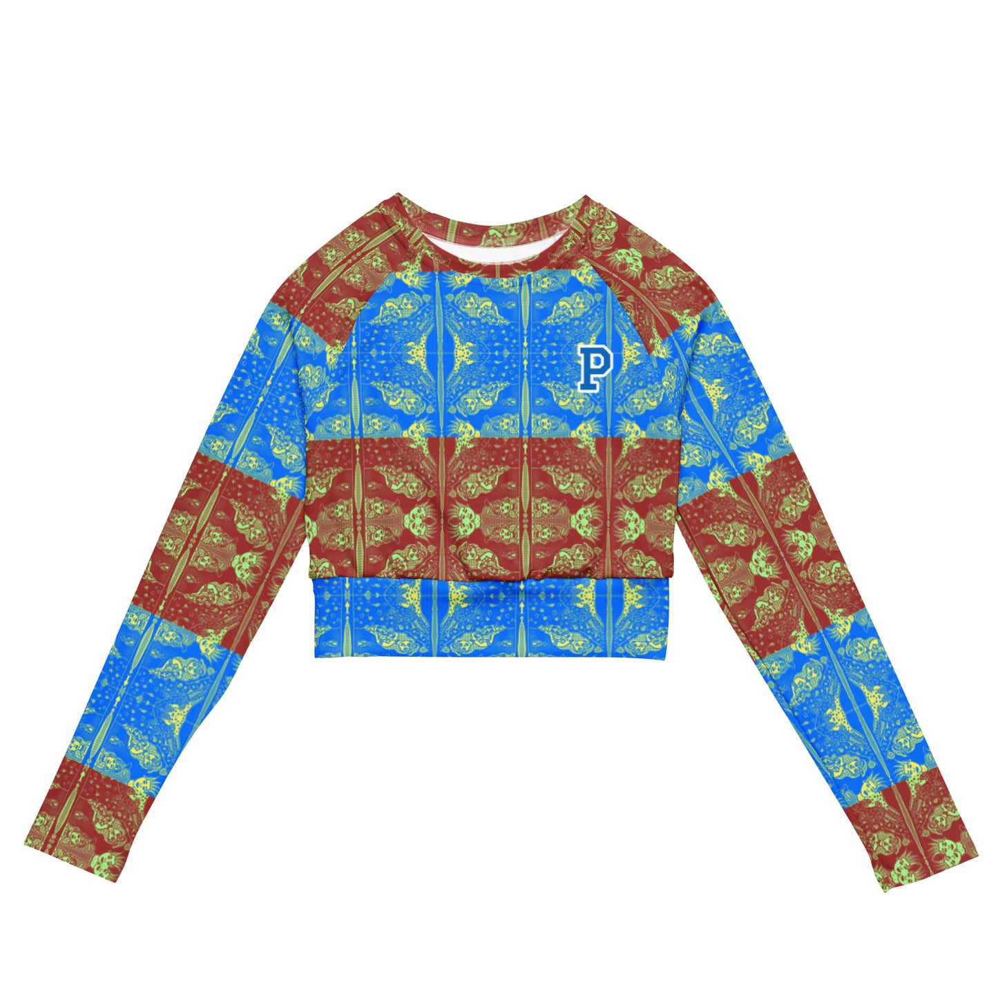 Proper P Blue/Red long-sleeve crop top