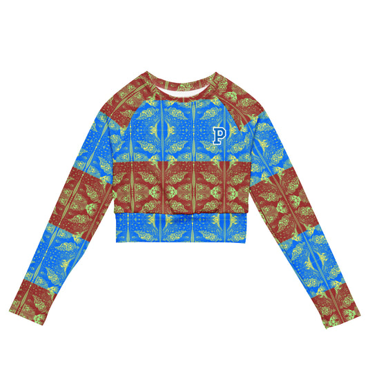 Proper P Blue/Red long-sleeve crop top